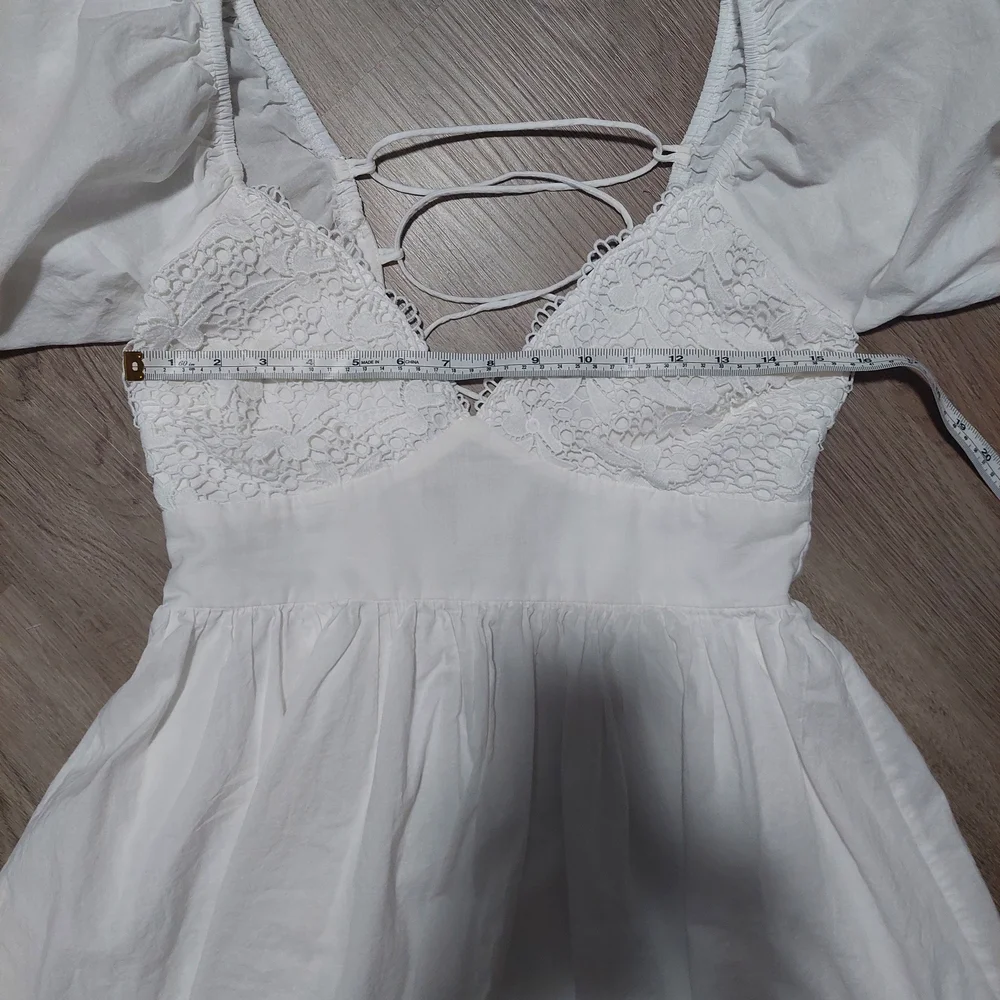 Princess Polly‎ Krysten White Puff Sleeve Mini Dress Sz 12 - Picture 9 of 12